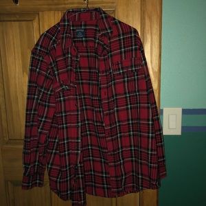 Large men’s red flannel
